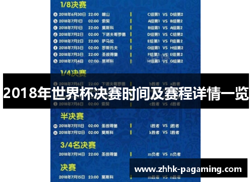 2018年世界杯决赛时间及赛程详情一览 2018年世界杯决赛时间及赛程详情一览